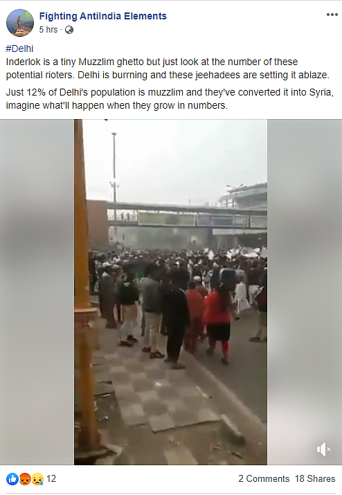 Old Video of Delhi’s Inderlok Passed off as Situation ‘Right Now’