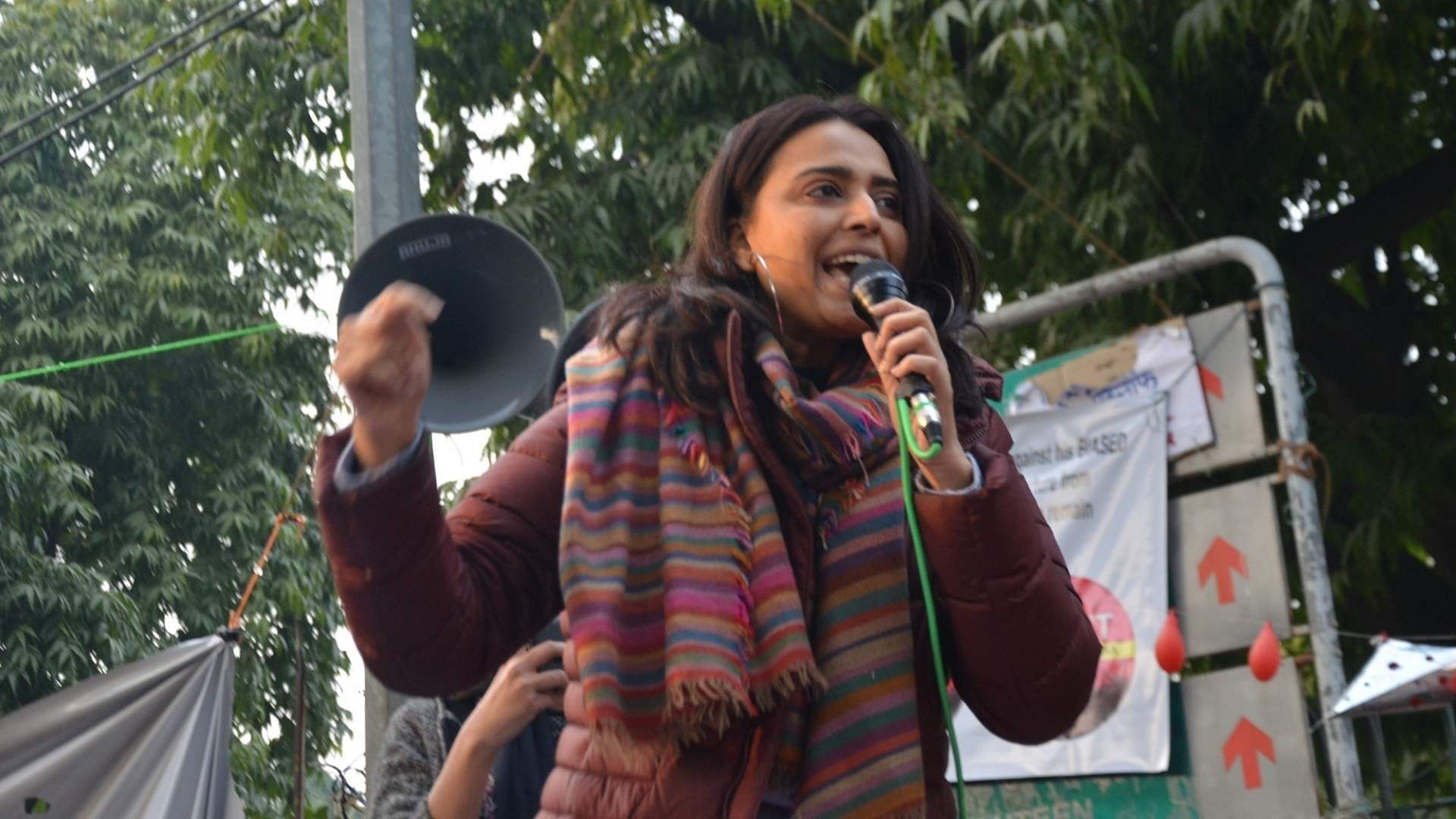 Swara Bhasker at an anti-CAA protest in Delhi.