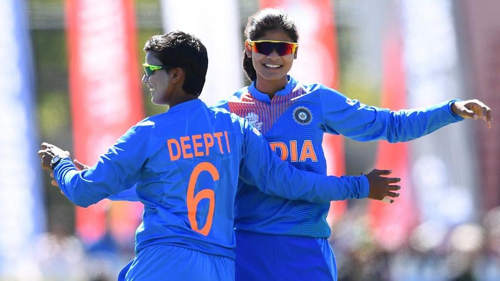 Radha Yadav bowled a career-best four-wicket haul to help India restrict Sri Lanka to 113/9.