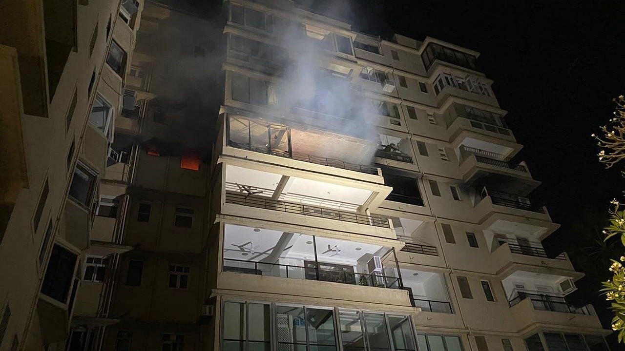 A civic official said the fire erupted on the fifth floor of the Palma Building located near Hanging Garden.