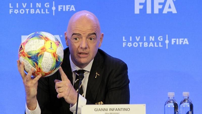 <div class="paragraphs"><p>FIFA President Gianni Infantino speaking at a press conference.&nbsp;</p></div>