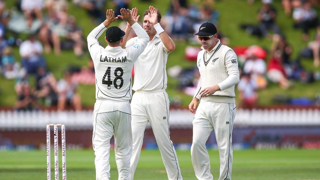 Kyle Jamieson (4/49) and Tim Southee (4/49) took four of the five wickets that fell on the second morning.