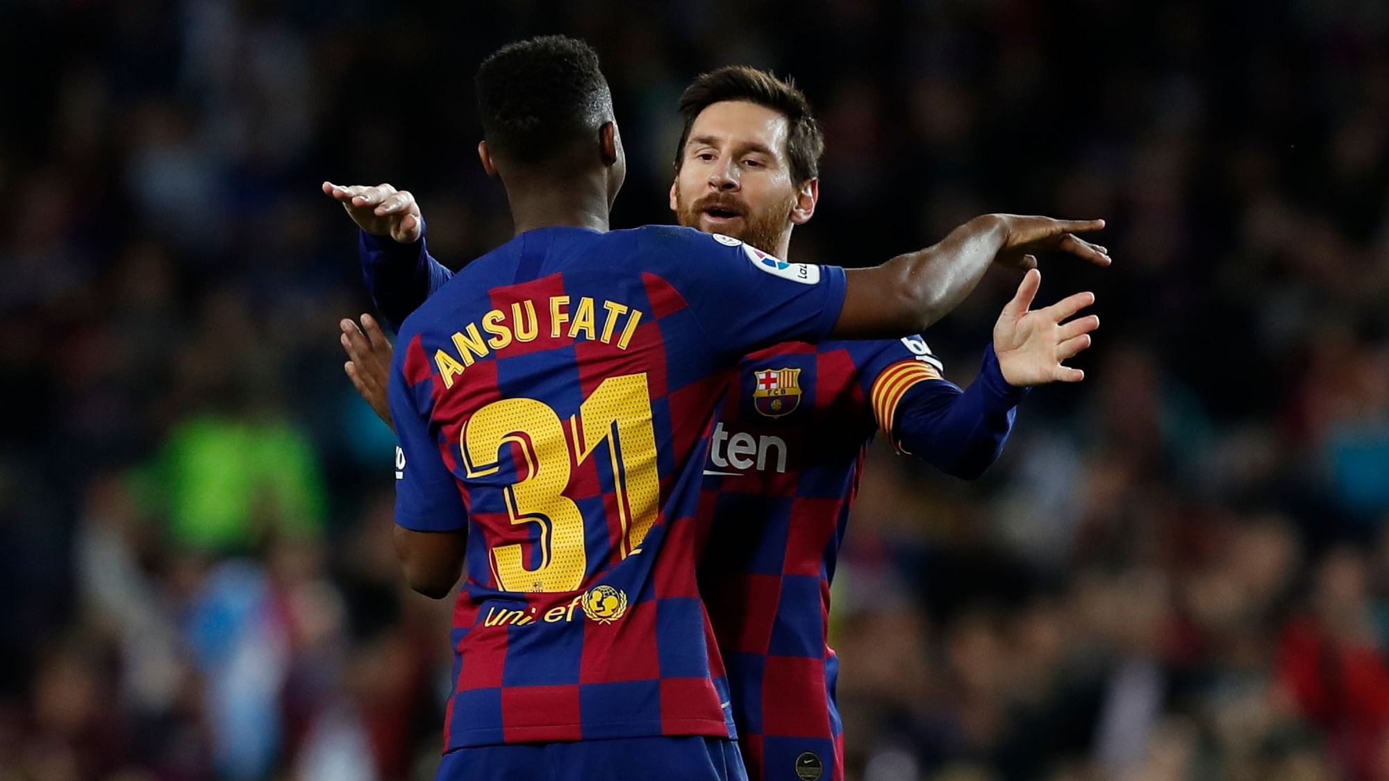Ansu Fati became the youngest player ever to score a brace in La Liga by capitalising on two brilliant Lionel Messi assists to give Barcelona a 2-1 victory over Levante.