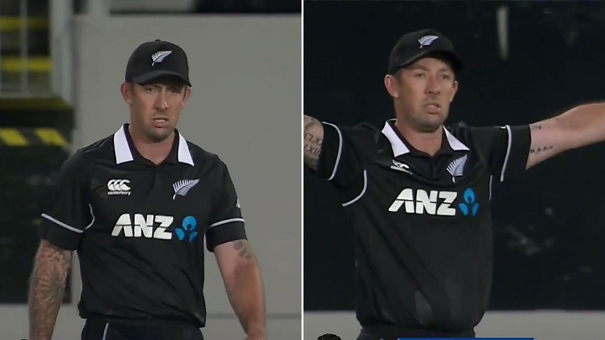 New Zealand assistant coach Luke Ronchi is forced to field for the team with players out due to illnesses.