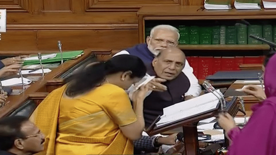 Sitharaman had only two pages of her Budget speech unread when she appeared uneasy and was seen wiping sweat from her forehead.