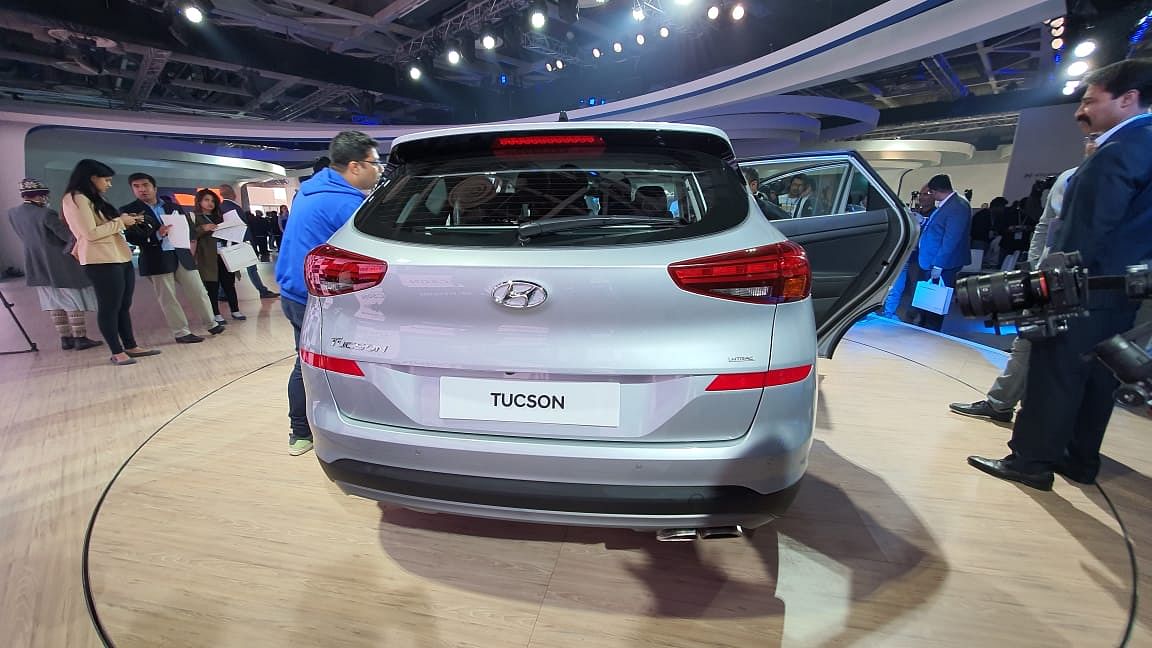 Hyundai Tucson Facelift showcased at Auto Expo 2020.