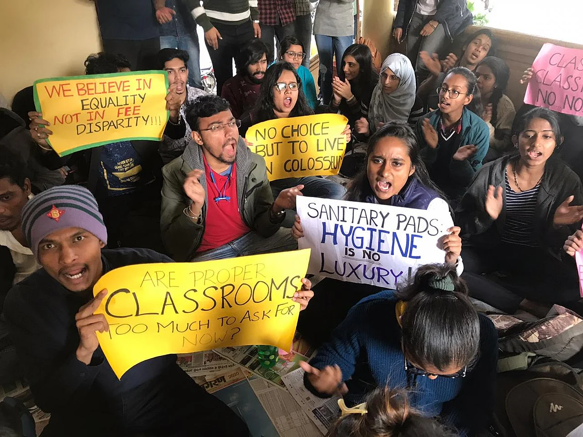 Students are demanding better campus facilities, including food and sanitation.