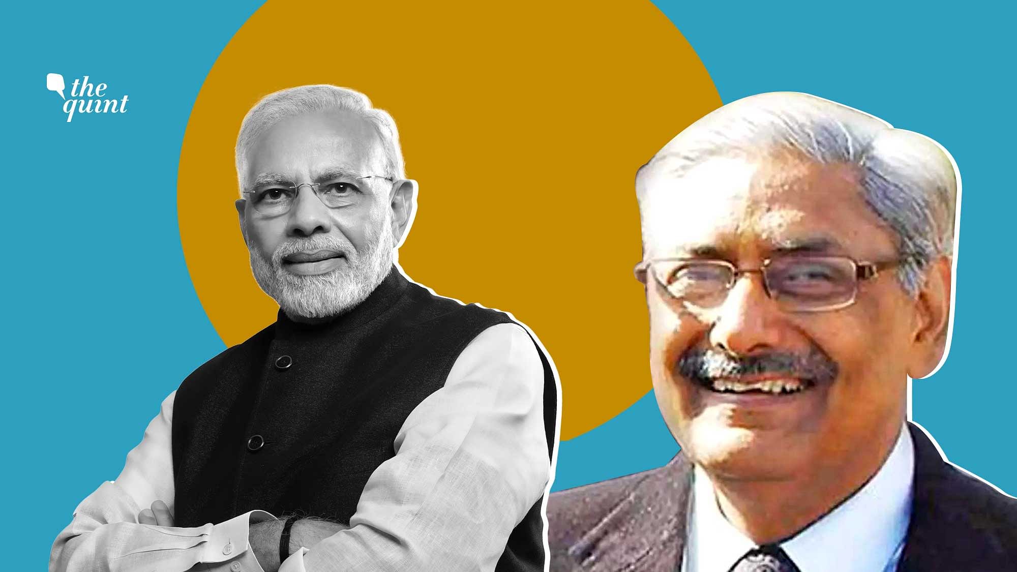 Justice Arun Mishra (R) called Prime Minister Narendra Modi (L) “a versatile genius” and an “internationally acclaimed visionary”.