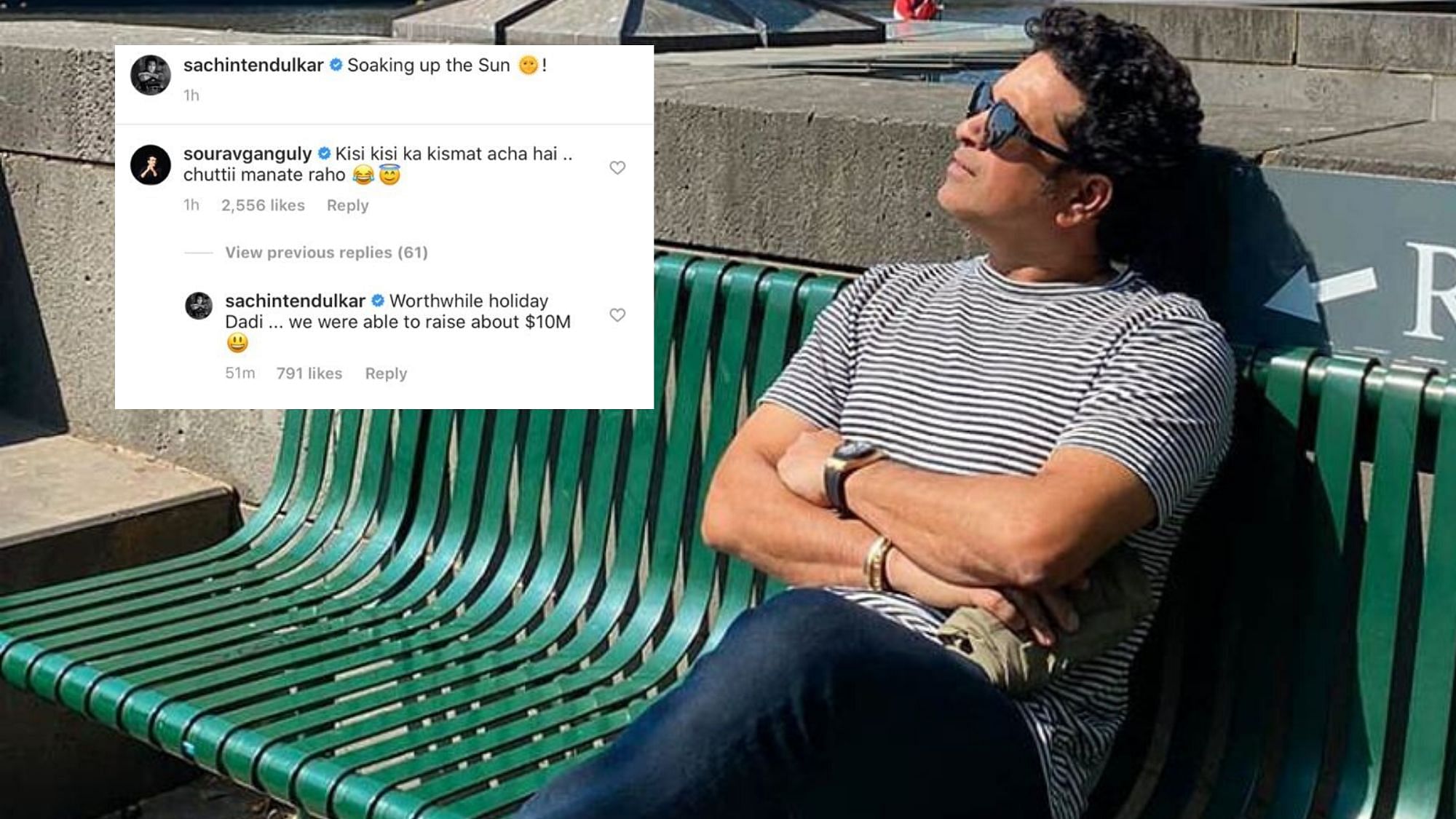 Tendulkar on Thursday took to Instagram to post a picture from Southbank in Melbourne where he was seen “Soaking up the Sun.”
