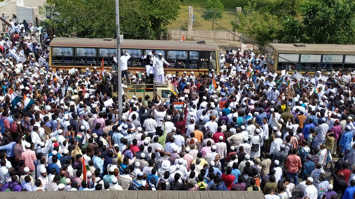 File photo of protests in Chennai when 20,000 people marched along the Walajah road on Wednesday, near the Secretariat, demanding that the Tamil Nadu Assembly pass a resolution against the Citizenship Amendment Act (CAA) and National Register of Citizens (NRC).
