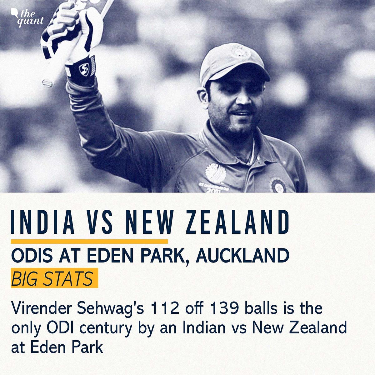 India and New Zealand have played eight matches against each other at the Eden Park stadium in Auckland.