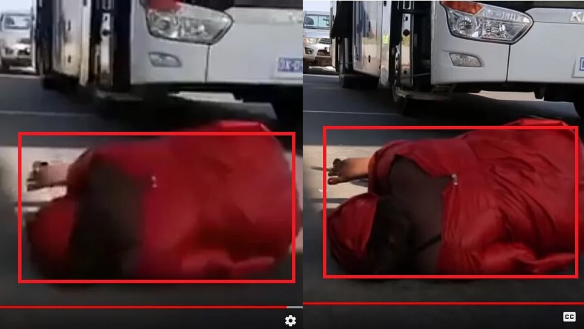 The image on the left shows the viral video and the frame on the right is of the original clip.