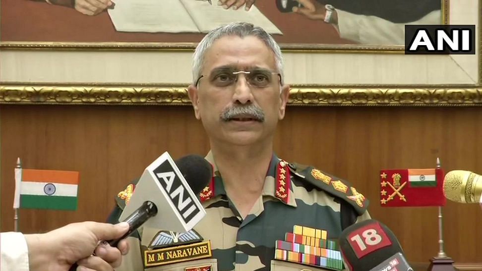 Army Chief, General MM Naravane talking to media on Friday, 27 March. 