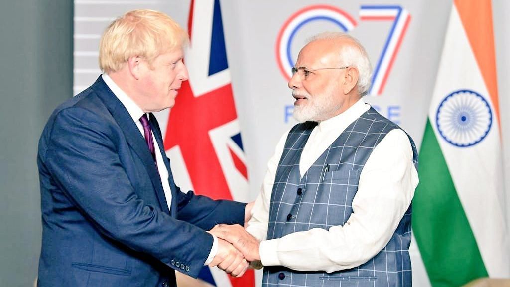 British Prime Minister Boris Johnson and Prime Minister Narendra Modi.