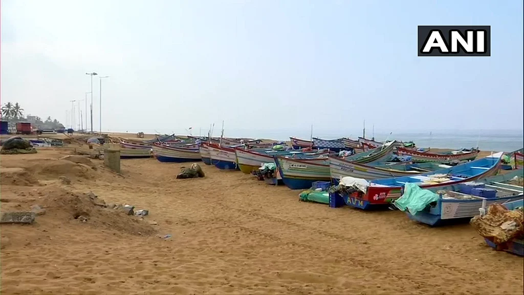 Shangumugham Beach, Trivandrum, was deserted.