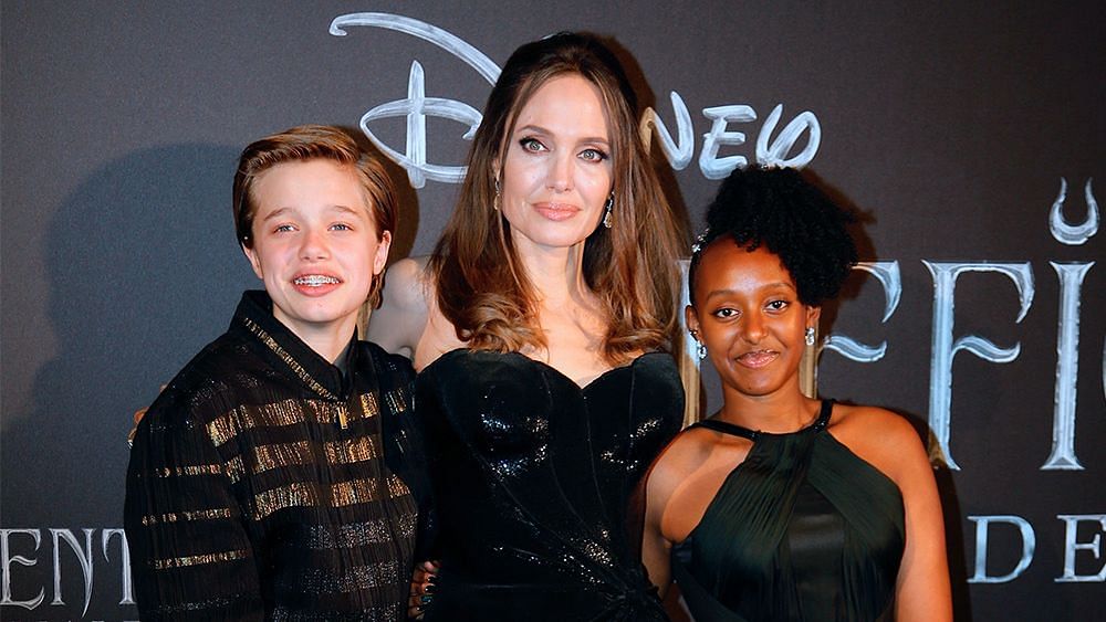 Angelina Jolie with her daughters Zahara and Shiloh