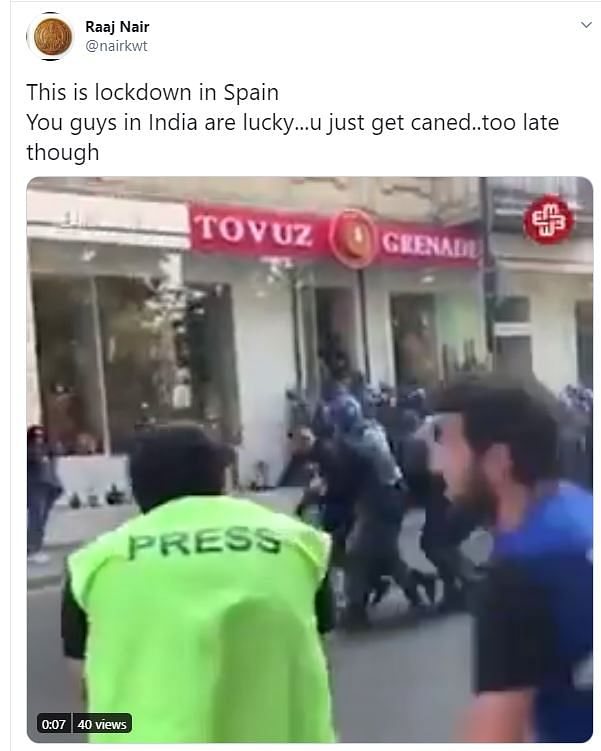 The video is from the Baku protests in Azerbaijan which took place in October 2019.