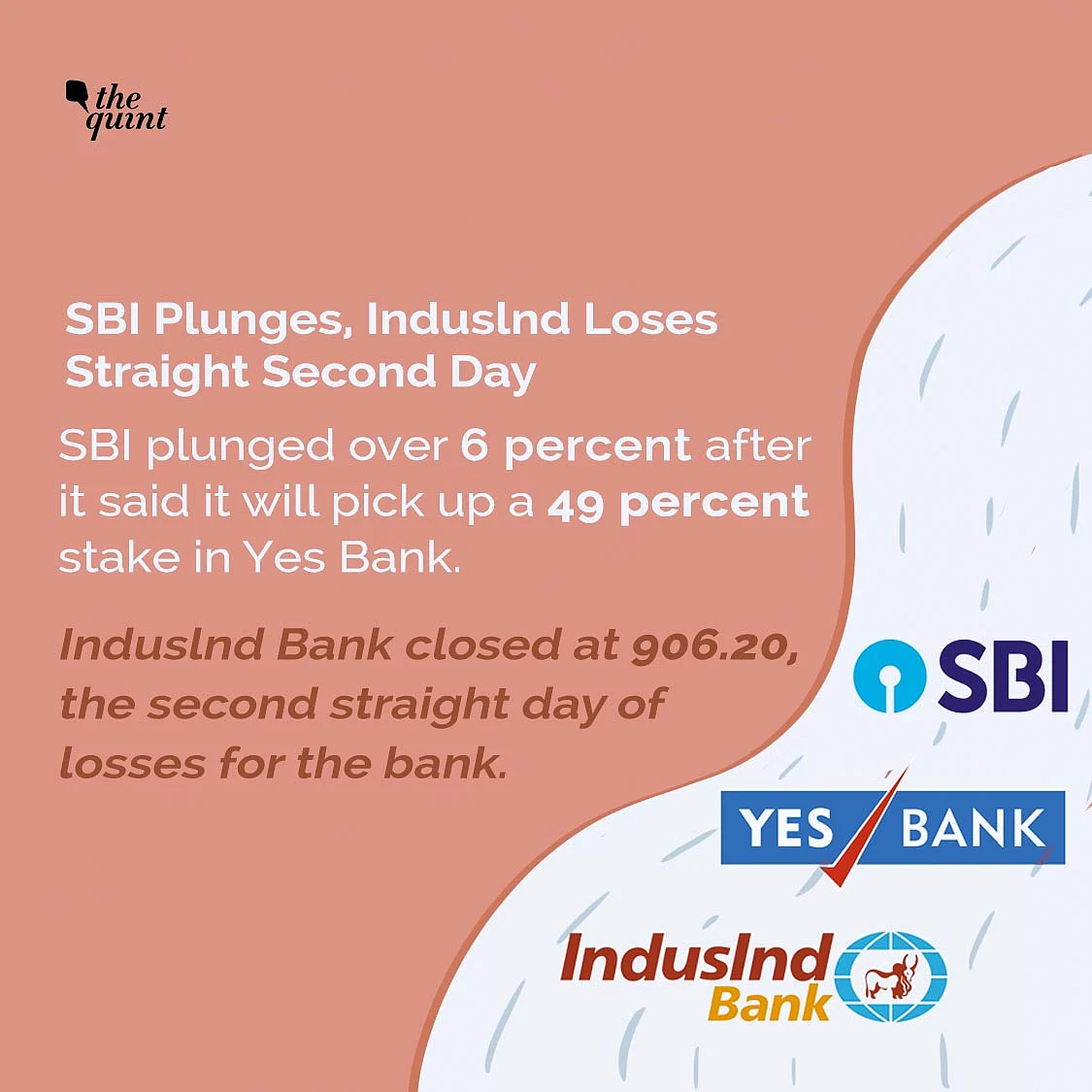 Indians bank shares took the plunge at today’s closing bell.