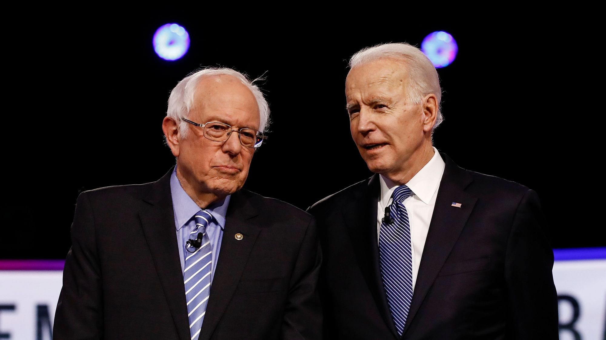 Democratic presidential candidates, Bernie Sanders and former Vice President Joe Biden.