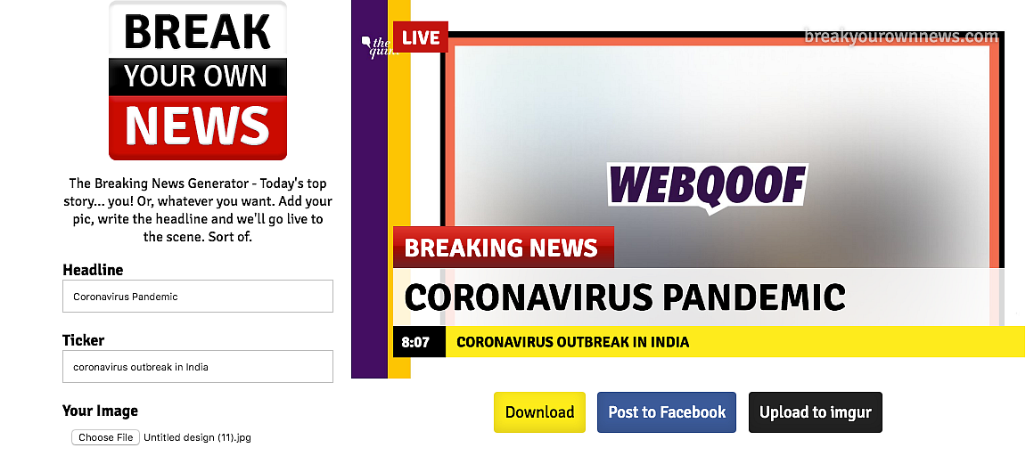 We used the template to create our own ‘Breaking News.’