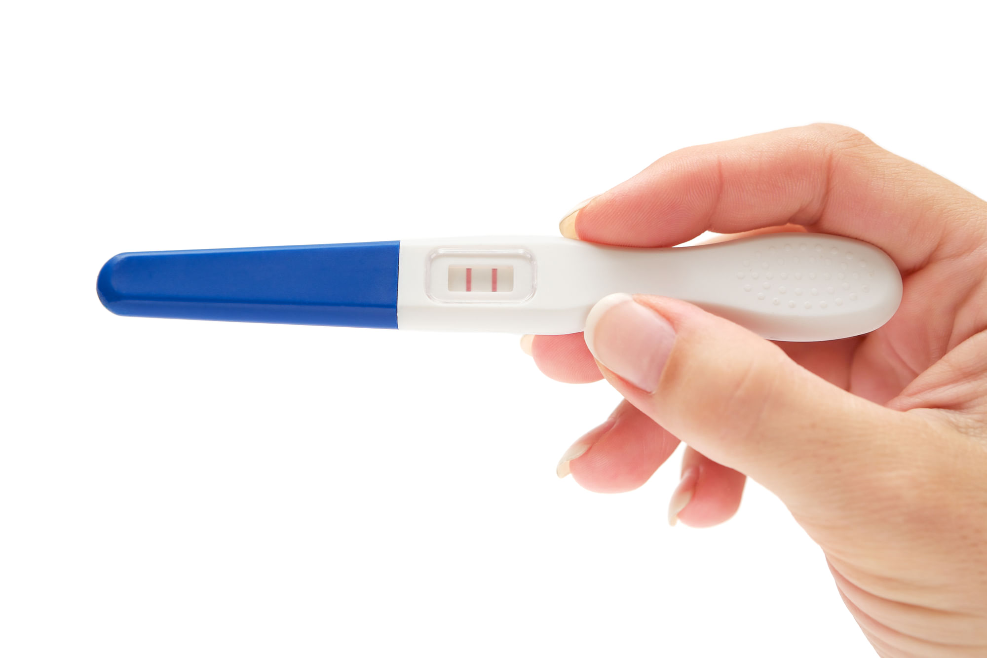 A standard home pregnancy test will show two coloured lines in case of pregnancy