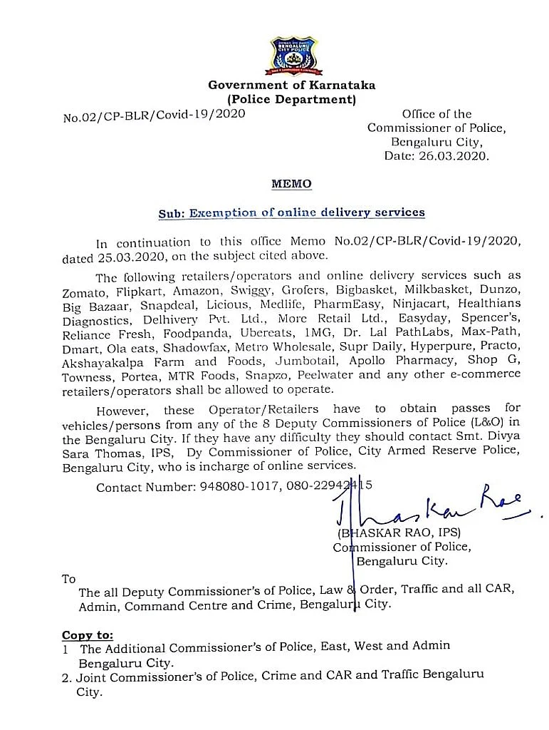 Exemption of online delivery services.