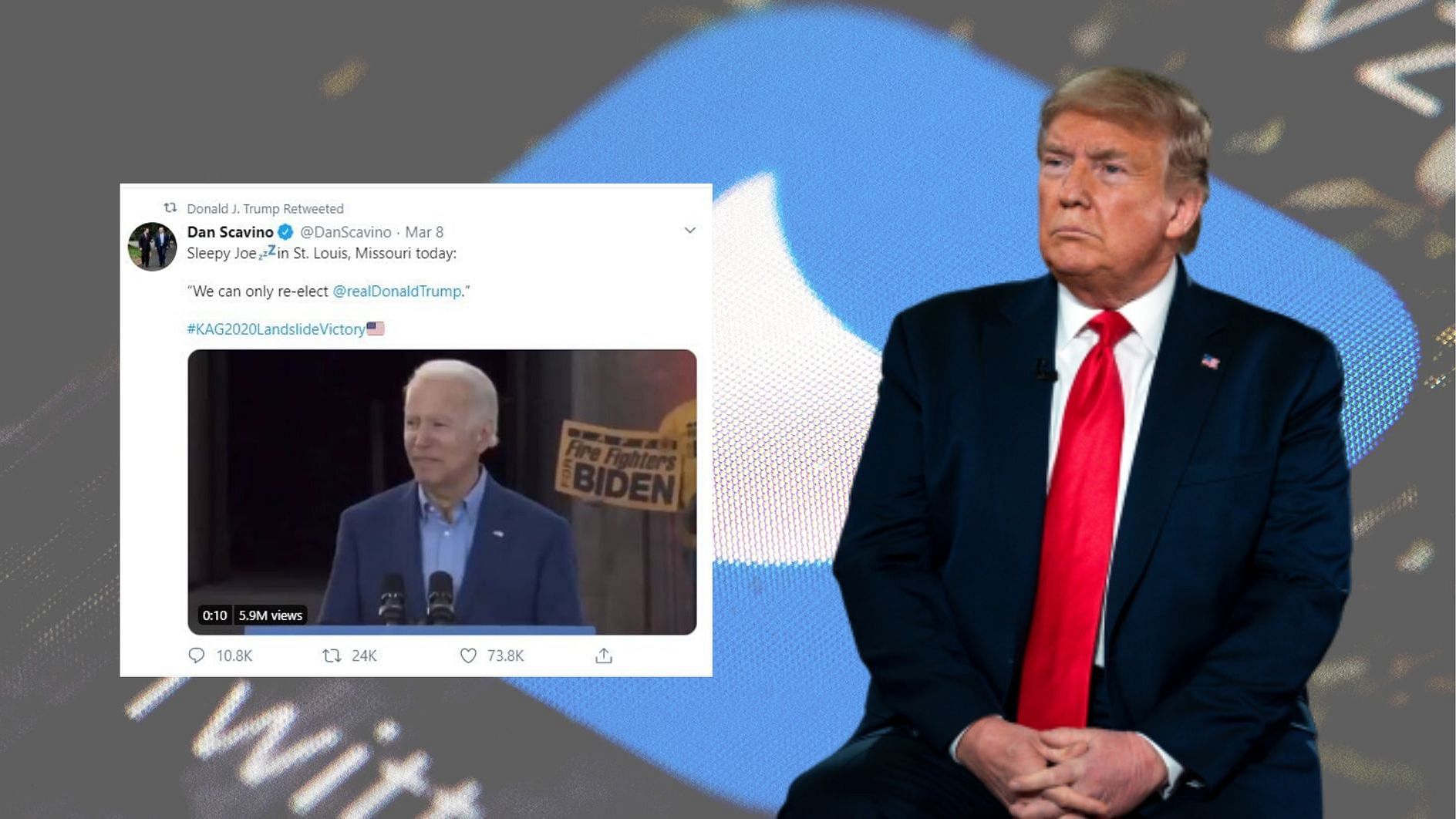 The video, a deceptive edit of former vice president Joe Biden was first shared by White House social media director Dan Scavino and subsequently retweeted by Donald Trump.