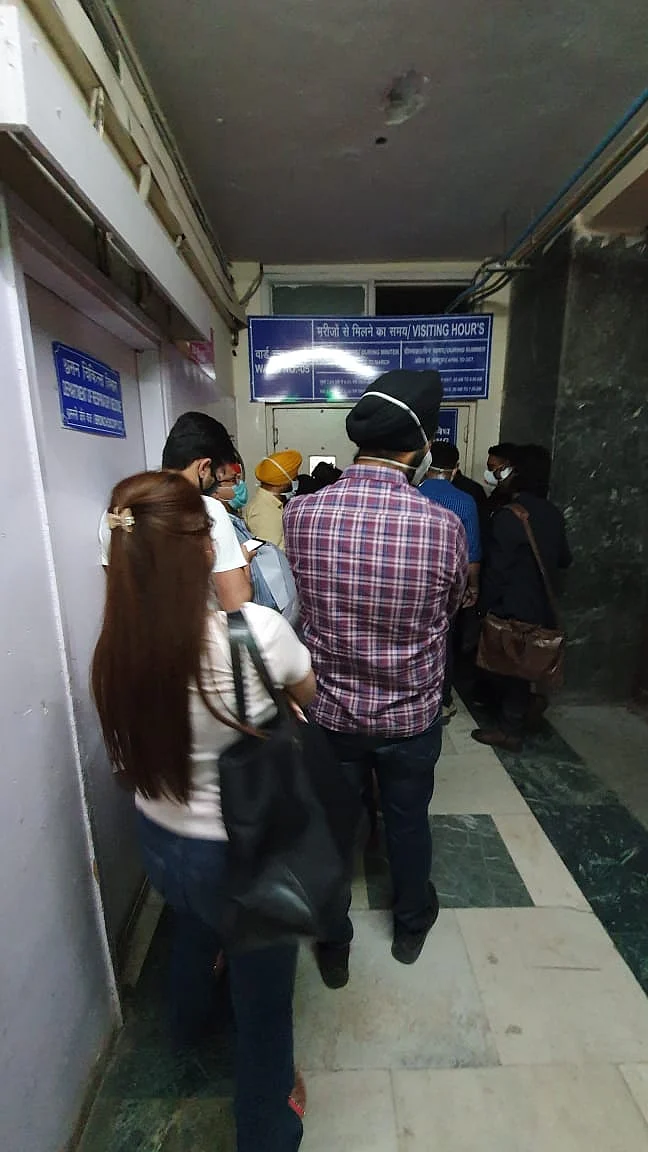 This was the queue outside the isolation ward. 