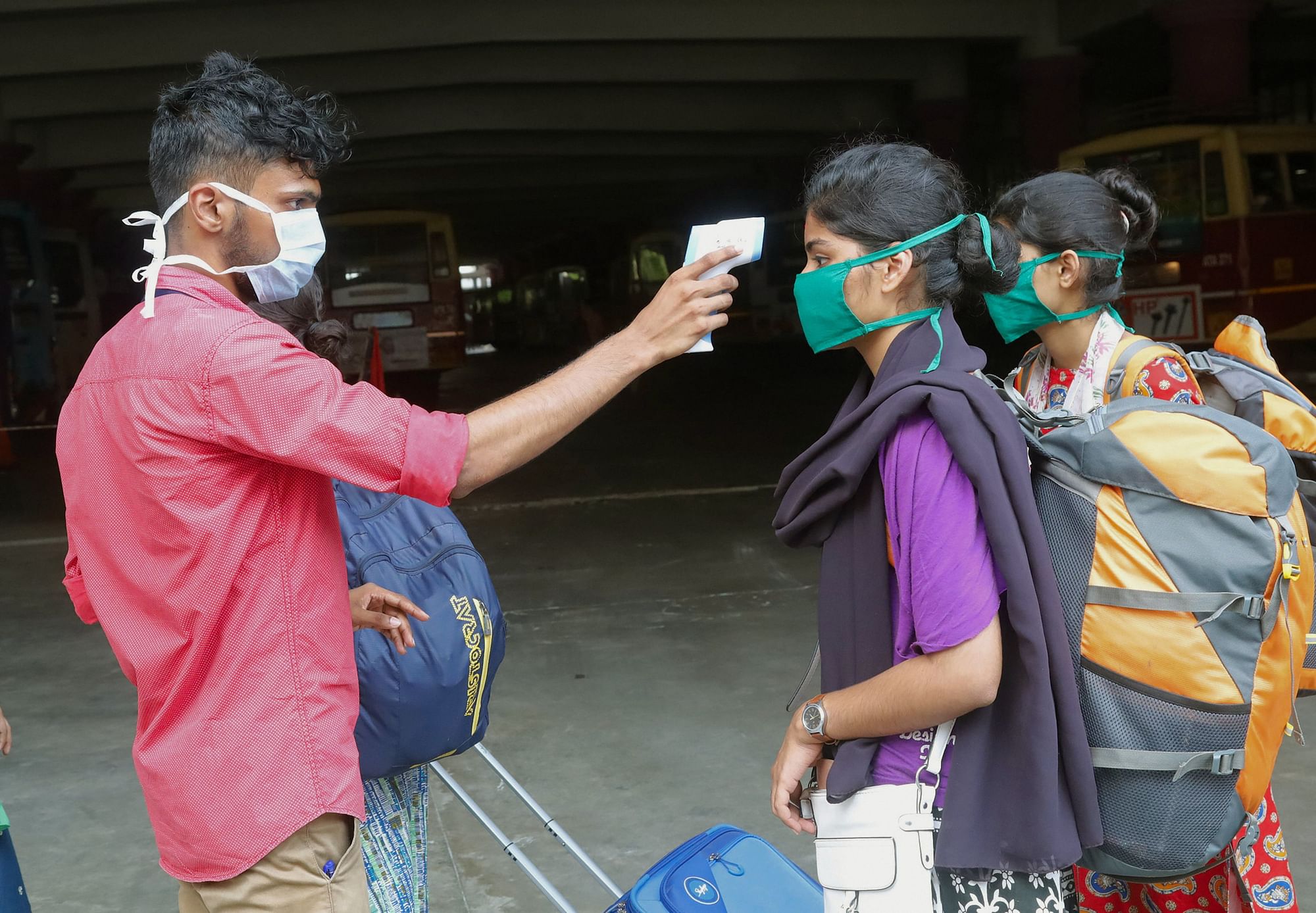 Represntational image of thermal screening of passengers being conducted in the wake of deadly coronavirus, at a bus stand, in Kozhikode, Friday, March 20, 2020.