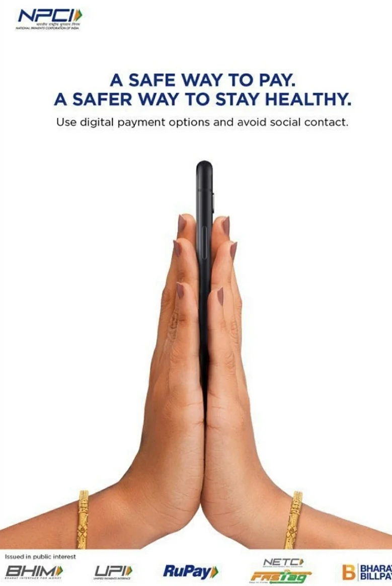 The namaste symbol in an apparent reference to people avoiding shaking hands and greeting with namaste instead. 
