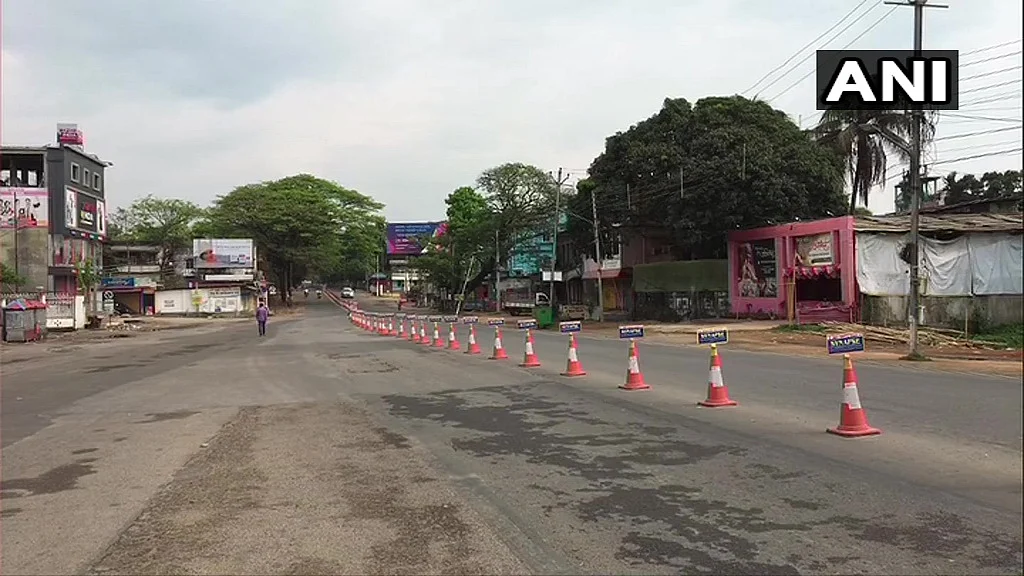 An empty street in Agartala.