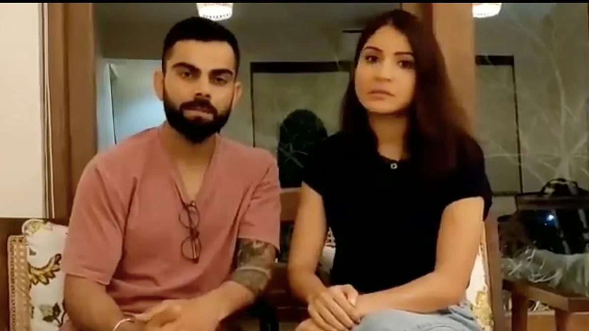 Virat Kohli and Anushka Sharma urge fans to stay at home. 