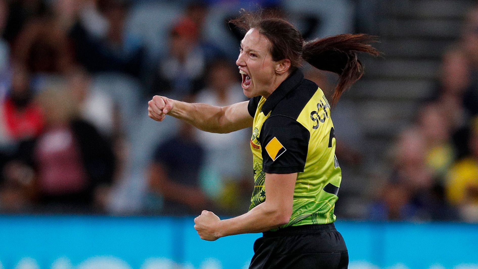 Megan Schutt starred with the ball for Australia by taking 4 wickets for 18 runs in her 4 overs.