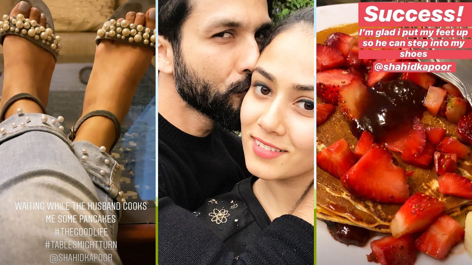 Shahid Kapoor takes over the kitchen and Mira Rajput takes a break from household chores.&nbsp;