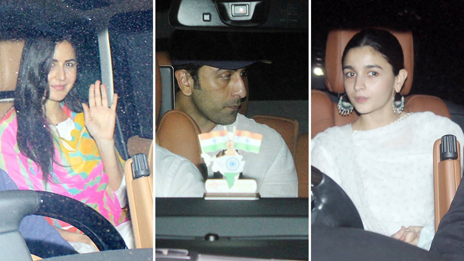 Katrina Kaif, Ranbir Kapoor and Alia Bhatt at Aarti Shetty’s post Holi party.