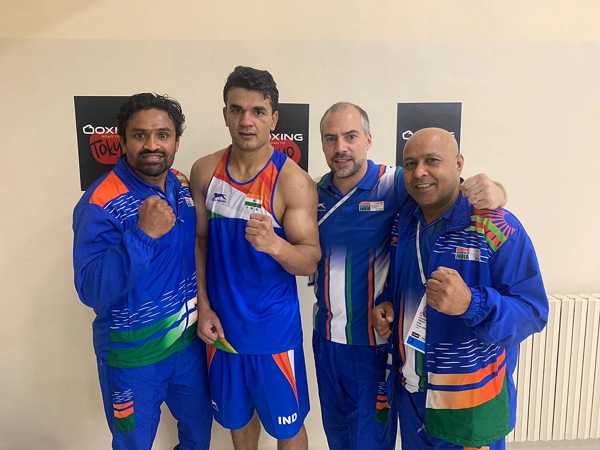 Manish Kaushik after his bout.
