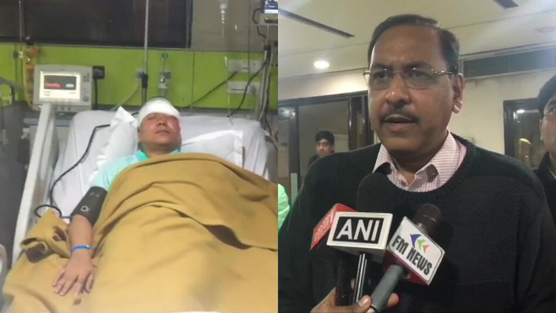 Injured ADM (left) and Ghaziabad’s&nbsp;District Magistrate Ajay Shankar Pandey.