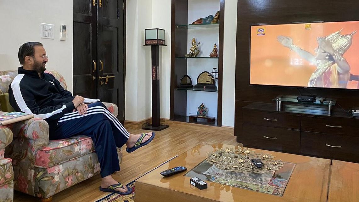 Following massive trolling, the union minister for information and broadcasting, deleted the tweet &amp; then posted a picture of him working from home