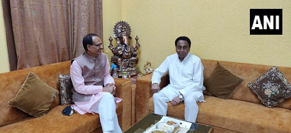 Former CM Kamal Nath and new Chief Minister Shivraj Singh Chouhan.