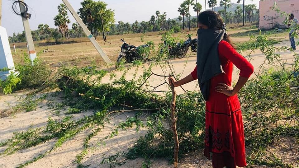 23-year-old Vudutha Akhila Yadav, sarpanch of Madanapuram village in Nalgonda district of Telangana stood guard outside the village, questioning visitors and going house-to-house to educate people.
