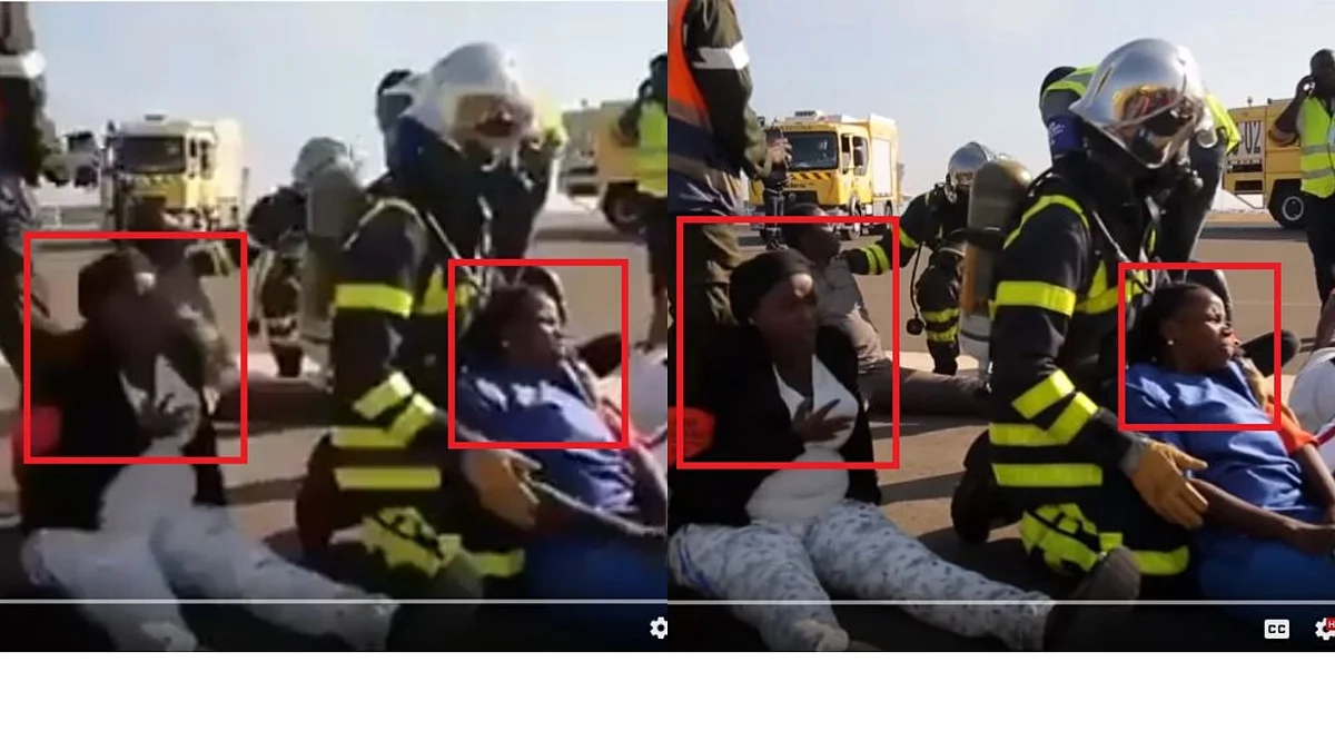 The image on the left shows the viral video and the frame on the right is of the original clip.