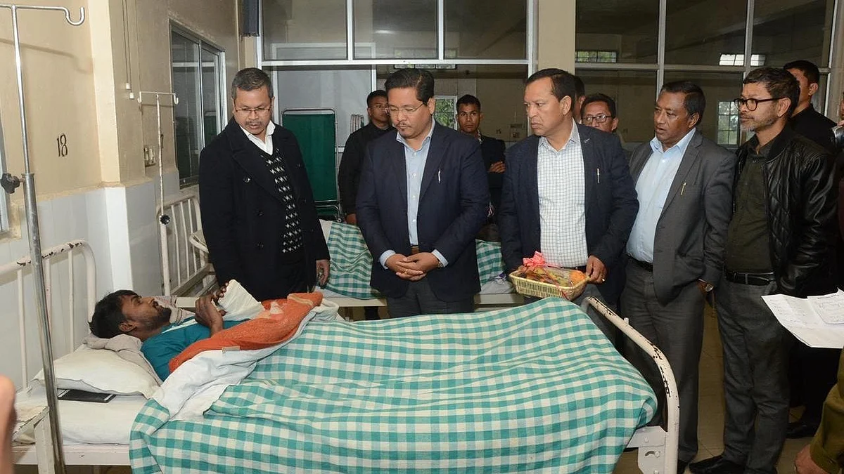 CM Conrad K Sangma visiting the victims of Meghalaya violence over CAA.