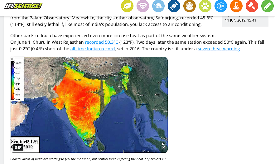 The article that carried the map dates back to June 2019.