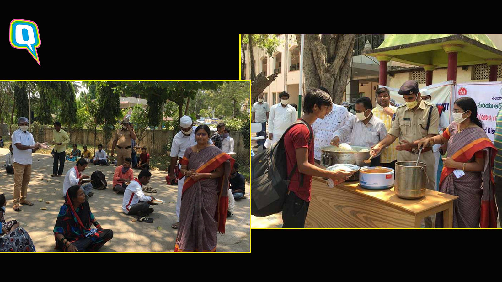 Judge K. Sai Rama Devi of the Sangareddy district in Telangana providing food for the migrant poor
