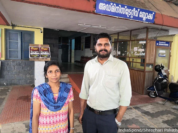 Doctors Nazlin Salam and Asish Mohankumar at the Pathanamthitta General Hospital. Mohankumar has not seen his six-year-old daughter since March 8, who is with his wife at their home in Thiruvalla, 30 km from the hospital. He has been staying in a guest house close to the hospital.