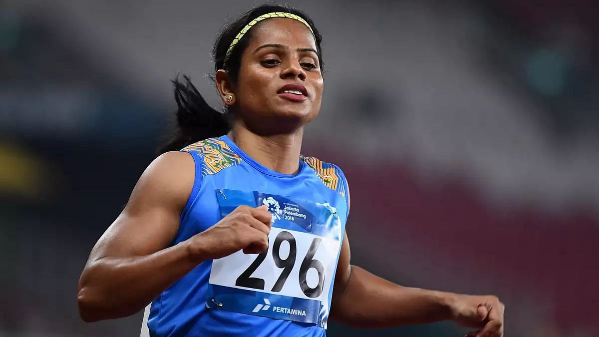 Running in lane 3, India A quartet of Archana S, Dhanalakshmi, Hima Das and Dutee Chand clocked 43.37 seconds 