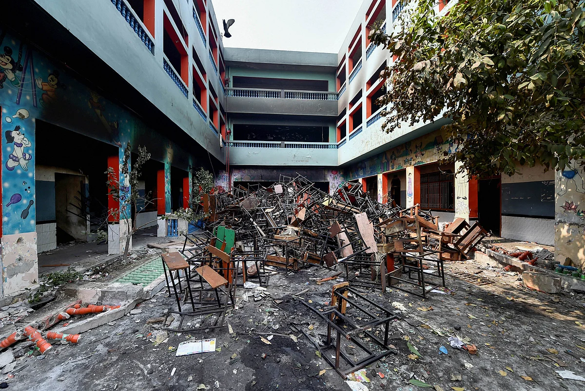 A vandalised DRP school.