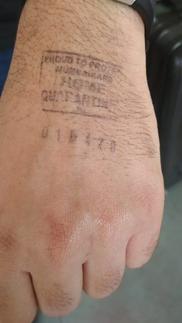 The home quarantine stamp.