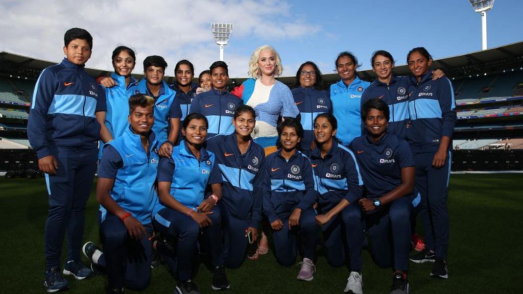The Indian women’s cricket team met Katy Perry at the MCG on the eve of Sunday’s final.