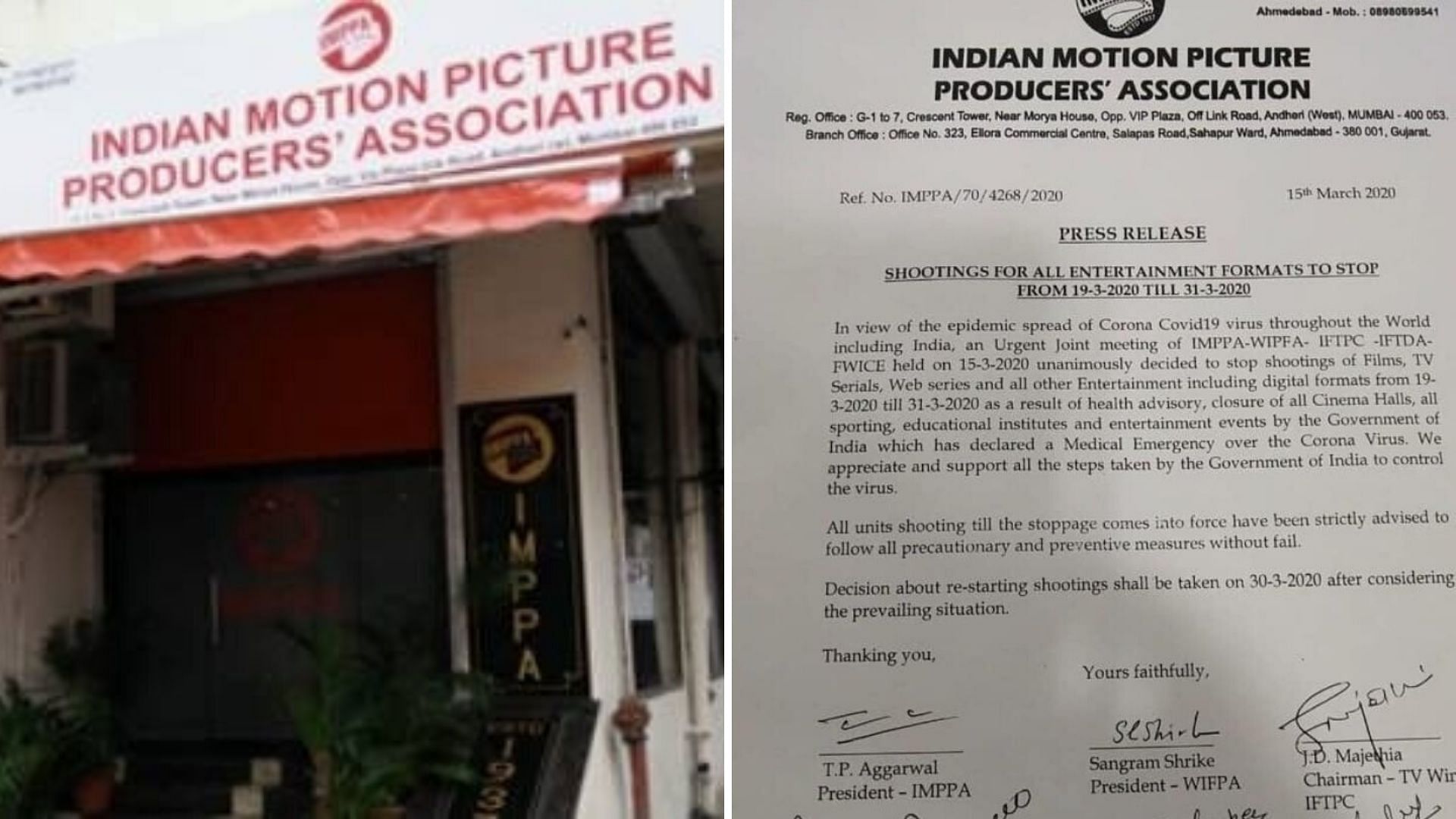 IMPPA has taken a decision to stop the shootings for all films, shows.